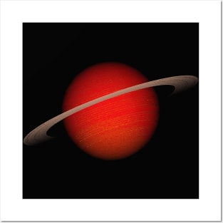 Saturn in red Posters and Art